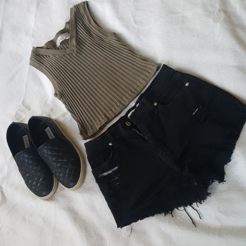 Black high waisted shorts